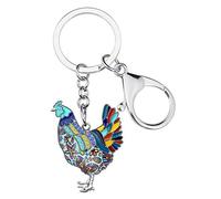 DOWAY Porte-clés Poule De La Ferme Cadeaux Poule Charms Pendentifs pour Porte-clés De Voiture Cadeaux pour Femme Filles (Arctique)