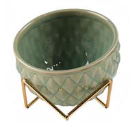 Dowbom Bol à clés pour table d'entrée, bol de rangement en métal, décoration d'intérieur, bol à bonbons pour bureau (vert, 16 cm), CWW-001