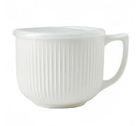 Dowbom Bol à nouilles instantanées avec poignées, bol à soupe en céramique avec couvercle, bol à petit-déjeuner en porcelaine, bol à micro-ondes, pour dortoir, maison et bureau (blanc, 950 ml)