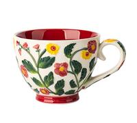 Dowbom Bol à soupe avec couvercle, 500ml Bol à soupe en céramique micro-ondes, Petite tasse à soupe en céramique (Rouge, Tasse)