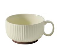 Dowbom Bol à soupe en céramique avec tasse à soupe micro-ondes 450ml, petite tasse à soupe en céramique (Beige)