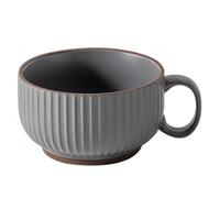 Dowbom Bol à soupe en céramique avec tasse à soupe micro-ondes de 450 ml, bol à soupe en céramique petite tasse à soupe (Gris)