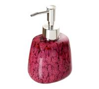 Dowbom Distributeur de savon en céramique, distributeur de savon à main, distributeur de savon avec pompe pour cuisine de bar (rouge)