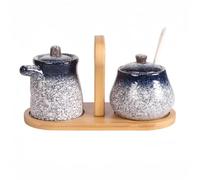 Dowbom Lot de 3 pots à crème et sucre japonais pour bar à café, crème et sucre, ensemble sucrier et crème, ensemble de service à café dégradé H