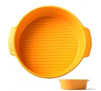Dowbom Plats de cuisson en céramique pour four, cocotte ronde de 793,8 g pour four, ustensiles de cuisson en céramique de 17,8 cm (orange, 800 ml)