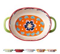 Dowbom Plats de cuisson en céramique pour four, petite cocotte pour four, ustensiles de cuisson en céramique (orange, 680,4 g)