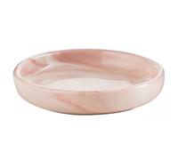 Dowbom Porte-savon rond de couleur unie, porte-savon en céramique, porte-savon en porcelaine, pour salle de bain et cuisine (rose, 10,9 cm), FZH-014
