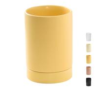 Dowbom Porte-ustensiles de cuisine pour comptoir, céramique, jaune, 15 pièces