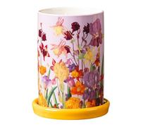 Dowbom Porte-ustensiles de cuisine pour comptoir, cuillère à fleurs, spatule, pot à ustensiles de cuisine (violet)