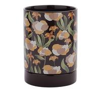 Dowbom Porte-ustensiles de cuisine pour comptoir, cuillère à motif floral, cuillère, spatule, pot à ustensiles de cuisine (marron)