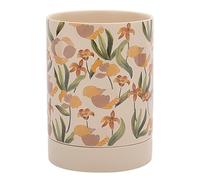 Dowbom Porte-ustensiles de cuisine pour comptoir, cuillère à motif floral, spatule, pot à ustensiles de cuisine (blanc)