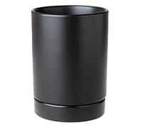 Dowbom Porte-ustensiles de cuisine pour comptoir, cuillère, spatule, pot à ustensiles de cuisine en céramique, porte-couverts, porte-baguettes pour cuisine (noir, 10,7 cm)