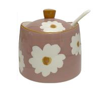 Dowbom Sucrier avec couvercle et cuillère, pot de rangement de 250 ml, pot à sucre, pot à sucre, pot à sucre (rose)