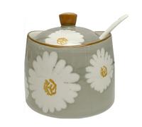 Dowbom Sucrier avec couvercle et cuillère, pot de rangement de 250 ml, pot à sucre, pot à sucre, pot à sucre (gris)