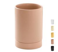 Dowbom Support pour ustensiles de cuisine pour comptoir, organisateur pour cuillère et spatule, pot en céramique pour ustensiles de cuisine, porte-couverts, porte-baguettes (Rose)