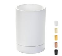 Dowbom Support pour ustensiles de cuisine pour comptoir, pot en céramique blanche pour ustensiles de cuisine, support pour couverts et baguettes, peut contenir jusqu'à 14 pièces