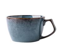 Dowbom Tasse à soupe en céramique avec poignée, bol à céréales profond, passe au micro-ondes, bol simple pour petit-déjeuner (bleu, 652 g)