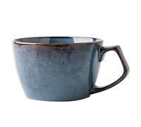 Dowbom Tasse à soupe en céramique avec poignée, passe au micro-ondes, tasse à café vintage en céramique pour crème glacée, dessert (bleu-B, 621 ml)