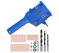 Dowel Jig Kit - 41pcs réglable Ajustement multifonctionnel durable élevé - Drift de précision pour les trous droits dans le travail du bois (Bleu)