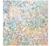 DOWELL Film de confidentialité pour vitrail arc-en-ciel 30 x 200 cm | Autocollants décoratifs 3D non adhésifs en vinyle amovibles effet arc-en-ciel anti-UV pour la maison et le bureau