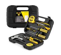 DOWELL petit ensemble d'outils 9 pièces propriétaire général ménage petit kit d'outils à main avec boîte à outils en plastique mallette de rangement