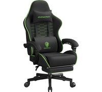 Dowinx Chaise gaming avec coussin à ressorts ensachés, chaise de bureau respirante en tissu de qualité supérieure, chaise PC ergonomique avec appui-tête, chaise de bureau pivotante avec repose-pieds