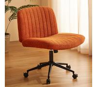 Dowinx Criss Cross Chaise pivotante réglable avec roulettes verrouillables, tissu de qualité supérieure et coussins à ressorts ensachés, chaise pivotante réglable avec large siège, chaise Vanity