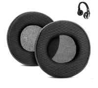 DowiTech Respirant Coussinets de Rechange compatibles avec Pioneer HDJ500 HDJ 500 HDJ-500 Headphones Coussinets d'oreille en Tissu maillé/Cuir protéiné perforé et Mousse à mémoire de Forme