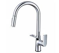 Down Sink Faucet Multi-Functional Hot and Cold Mixer Pull Out Sprayer Brass Rotation Kitchen Tap with Double Hook, Single Handle,Black (Color :