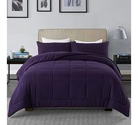 DOWNCOOL Parure de lit - Ensemble de Couette 3 pièces pour très Grand lit - Couette matelassée Alternative légère en Duvet avec 2 Couvre-oreillers - Ensemble de Couette (Violet, 259,1 x 228,6 cm)