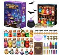 DOWNDRIFT Ensemble de potions magiques pour enfants - Cadeaux créatifs pour filles de 6, 7, 8, 9, 10, 11 ans - 20 mélanges magiques - Bouteilles de potion magique et chaudron magique - Décorations