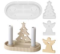 DOWNDRIFT Lot de 3 bougeoirs en silicone - Moule en silicone pour sapin de Noël - Moule en silicone pour sapin de Noël - Moule en silicone pour sapin de Noël