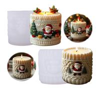 DOWNDRIFT Lot de 4 moules en silicone pour bougies - Moule en silicone pour Noël - Maison - Moule en silicone pour maison - Moule en silicone pour maison (personnes âgées 2)