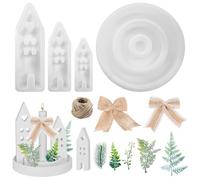 DOWNDRIFT Lot de 4 moules en silicone pour bougies - Moules en silicone pour Noël - Bougeoir - Moules en silicone - Pour la cire de soja, les bougies, le savon, l'artisanat