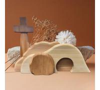 DOWNDRIFT Scène de Pâques en bois - Crèche de Pâques - Résurrection - Ornements Jésus - Crèche de Pâques - Décoration en bois - Scènes de Pâques - Décoration de table de Pâques