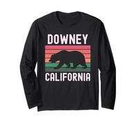 Downey California 562 Los Angeles Retro Cali Bear Latino Manche Longue