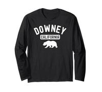 Downey California 562 Los Angeles Retro Cali Bear Latino Manche Longue