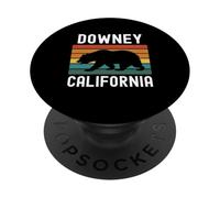 Downey California 562 Los Angeles Retro Cali Bear Latino PopSockets PopGrip Adhésif