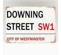 Downing Street Plaque en métal Sw1 London Street Road Vintage 20 x 30,5 cm