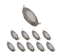 Downlight Dalle LED 6W Extra Plate Ronde - Pack de 10 / Blanc Neutre 4000K - 5500K / Aluminium