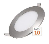 Downlight Dalle LED Extra Plate Ronde ALU 6W - Pack de 10 - Blanc Chaud 2300K - 3500K