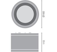 Downlight DL SURFACE IP65 DN 160 P 30W 840 60D BK 4058075769199