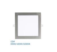 Downlight Encastrable Abaco 12w 3000-4000-6500k Nickel 1080lm Carré 1,3x17x17cm Coupe 15d