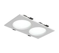 Downlight encastré à Double tête, carré, LED encastrée, plafonnier LED, éclairage encastré Ultra Fin, éclairage de Grille encastré rétroéclairé
