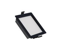 Downlight Led 15w Carré Aero 130 Lm/W Microprismatique Coupe 135x135 Mm Noir 6000k Blanc Froid
