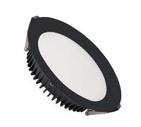 Downlight LED 30W Rond Aero 130 lm/W Microprismatique LIFUD Coupe Ø 200 mm Noi