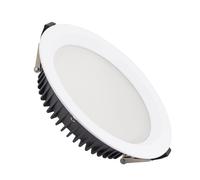 Downlight LED 40W Rond Aero 130 lm/W Microprismatique LIFUD Coupe Ø 200 mm