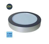 Downlight Led À Surface Ronde 20w 6400k 1500lm Chrome Mat Edm 31596
