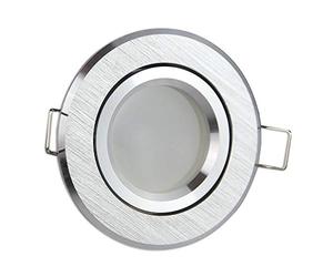 Downlight LED argent brossé rond 7 watts blanc chaud MR16 12V - Downlight plat 70-73mm trou percé - encastré - spots encastrés - spots encastrés spot encastré de plafond spot encastré