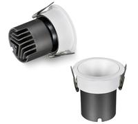 Downlight LED encastré 2 PACK, découpe 75mm, câblé, plafond COB réglable Spot Light, lampe réflectrice profonde anti-éblouissement, dissipateur de chaleur en aluminium Blanc-10W Cool White